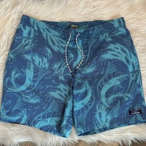 L.L. Bean Blue Swim Shorts